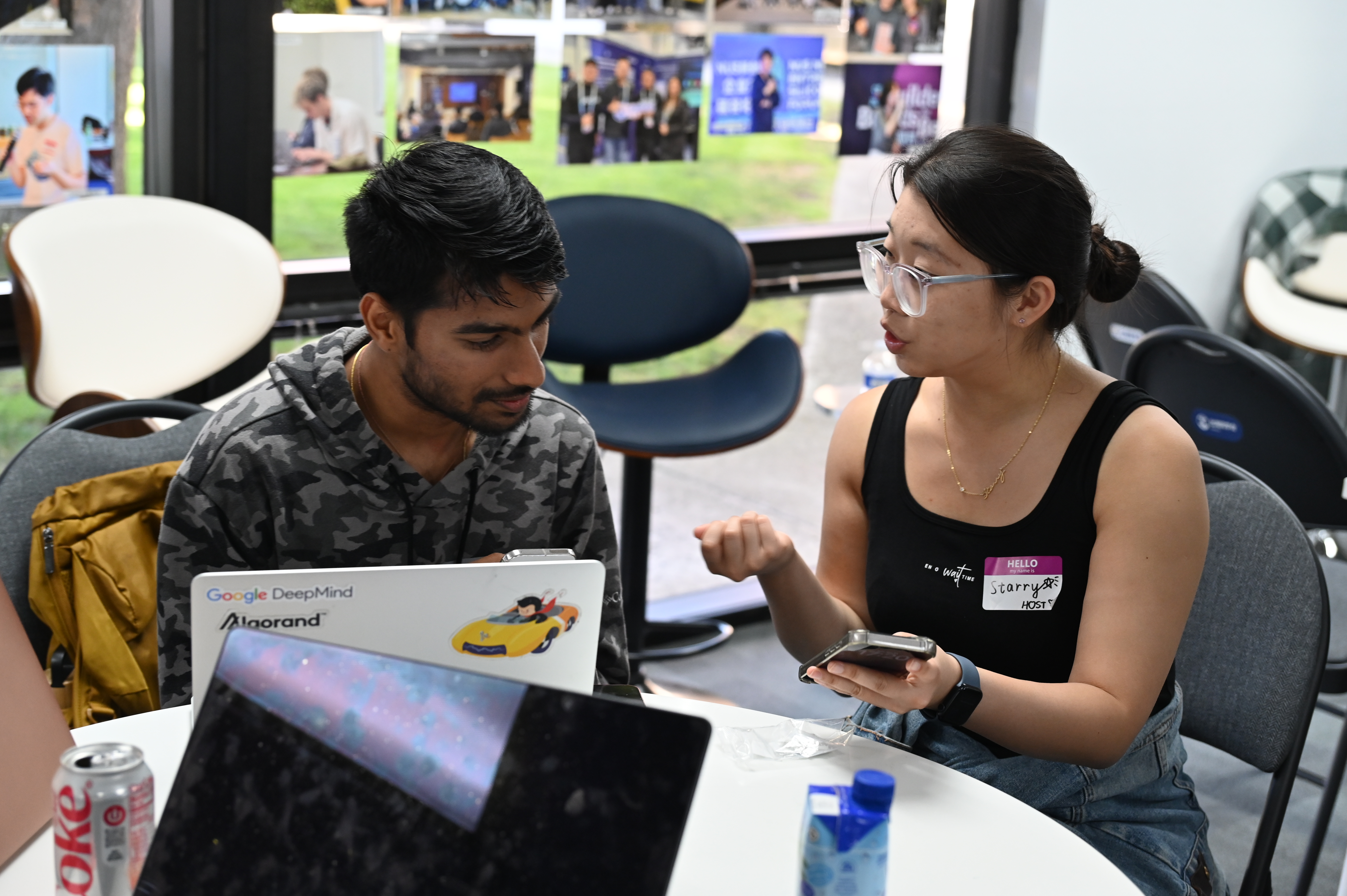 Community members discussing product