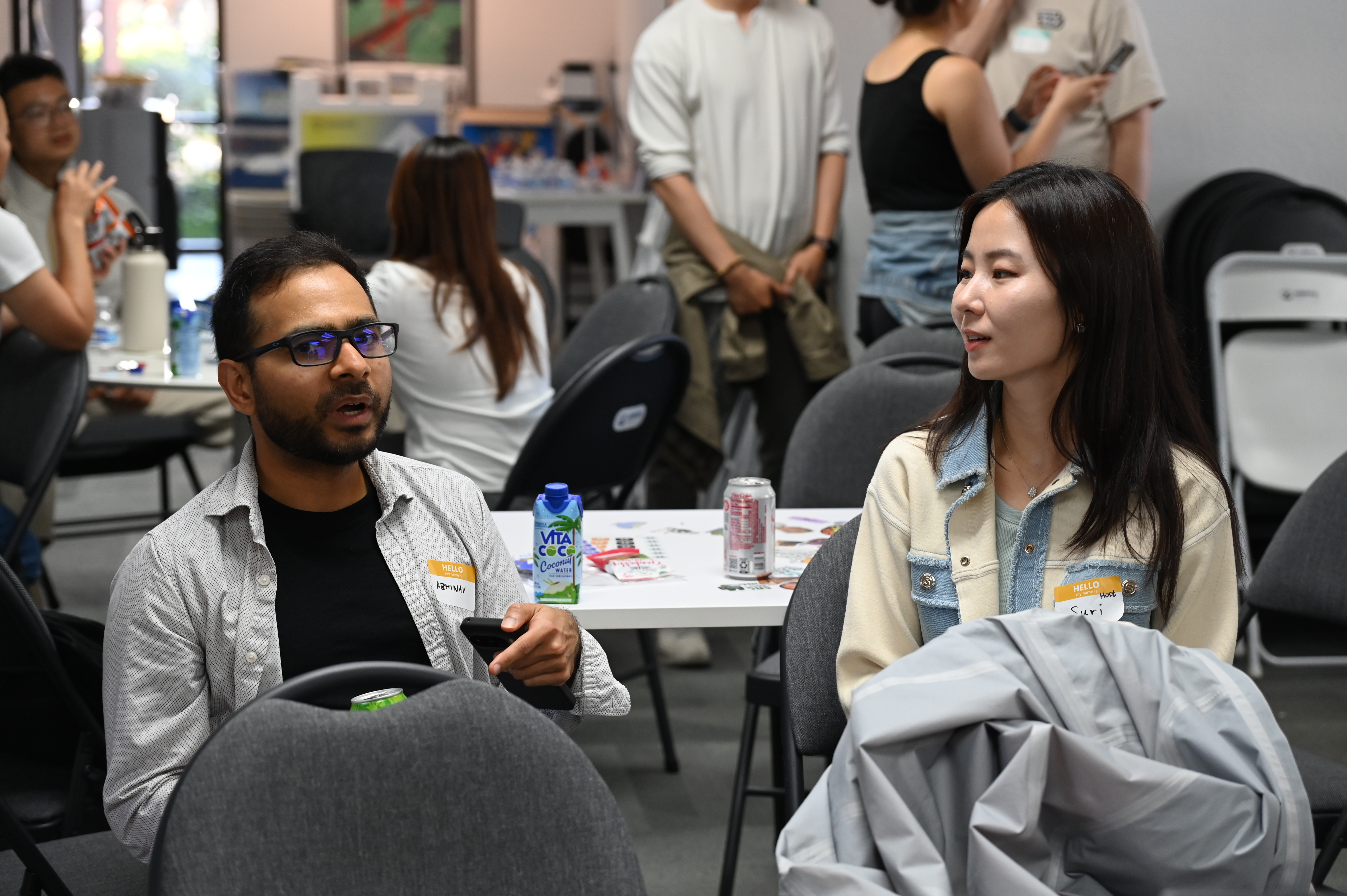 Small group conversation at Ancher event